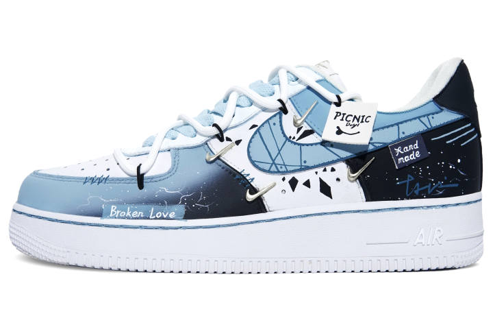 Nike Nike Air Force 1 Abrasion Resistant Abrasion Resistant Low top Skateboard Shoes Women's Sky Blue