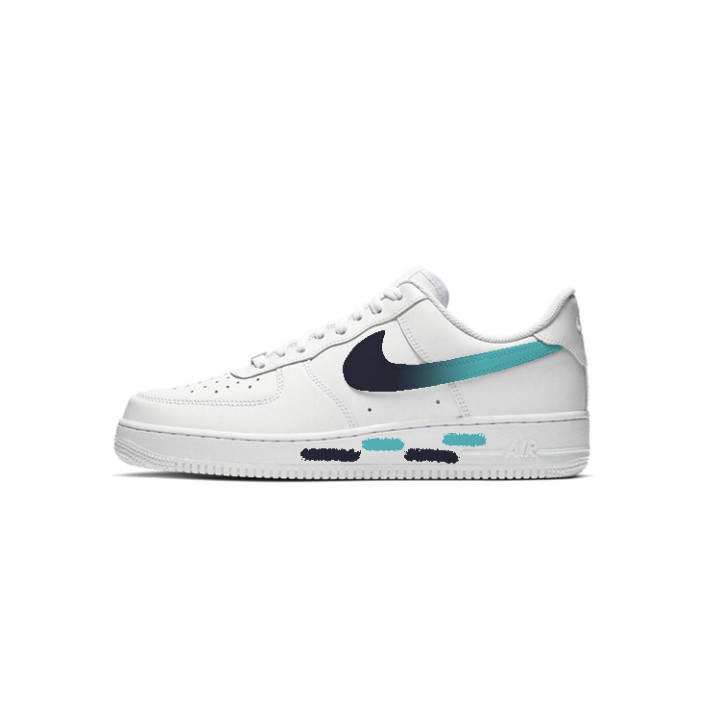 Nike Nike Air Force 1 07 Galaxy Cow Leather Abrasion Resistant Low top Skateboard Shoes Unisex White Blue