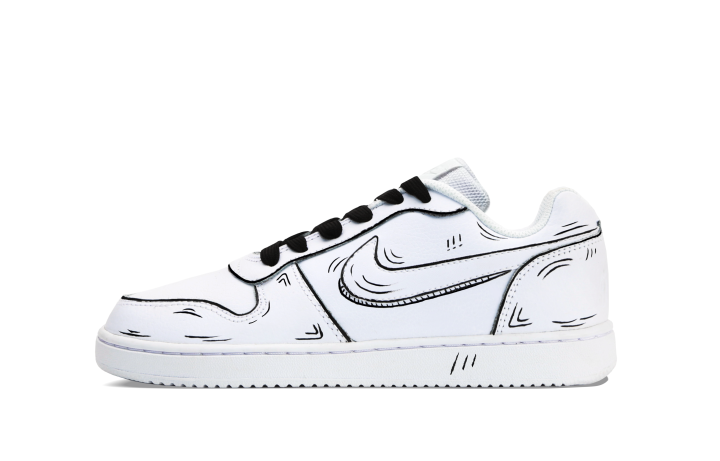 Nike Nike EBERNON Slip Resistant Slip Resistant Low top Skateboard Shoes Unisex Black White