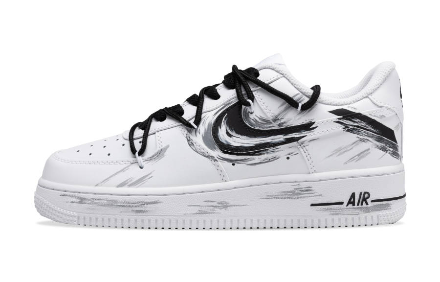 Nike Nike Air Force 1 Slip Resistant Abrasion Resistant Low top Skateboard Shoes Women's White Gray