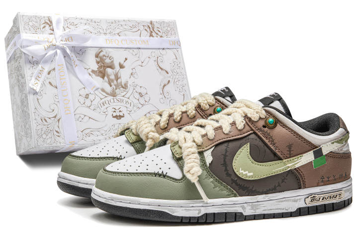 Nike Nike Dunk Box, Jungle Adventure Quick Dry Abrasion Resistant Balance Low top Skateboard Shoes Men's