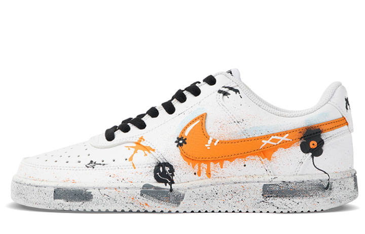 Nike Nike Court Vision 1 Slip Resistant Abrasion Resistant Low top Skateboard Shoes Men's Orange White