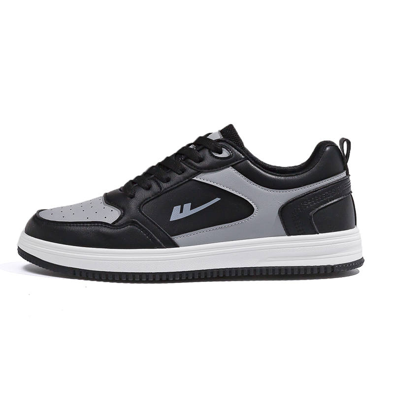 WARRIOR Air Force 1, Black White Shoes, Athleisure Abrasion Resistant Lightweight Breathable Low top Skateboard Shoes