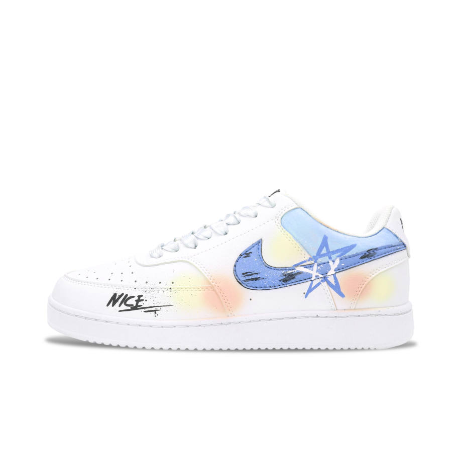Nike Nike Court Vision Rainbow Brush Stroke Leather Lightweight And Breathable Low top Skateboard Shoes Men's