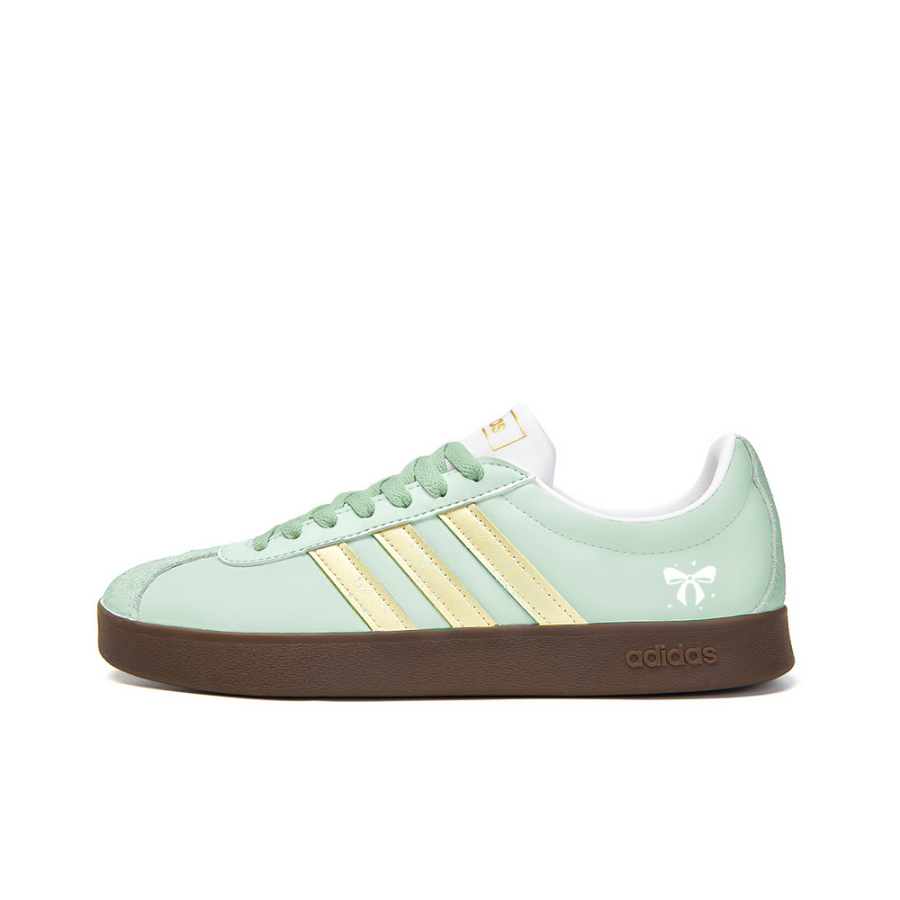 Adidas Neo VL Court 2.0 Cloth Pills Little Flowers Anti Slip Wear Resistant Low Top Skateboard Shoes Unisex Teal