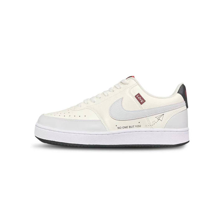 Nike Nike Court Vision 1 Tower Rabbit Creative Synthetic Leather Low top Skateboard Shoes Men's White Gray