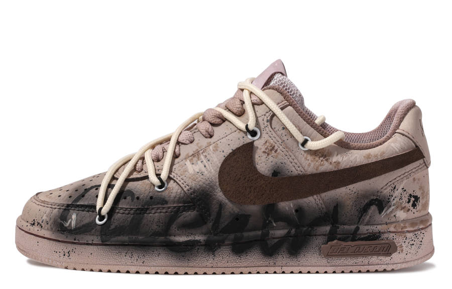 Nike Nike Court Vision Low ADCDAVINCI Custom Low top Skateboard Shoes Women's Brown White