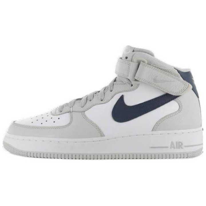Nike Nike Air Force 1 Slip Resistant Abrasion Resistant Mid top Skateboard Shoes Men's Gray Blue