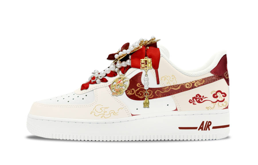 Nike Nike Air Force 1 Triumphant Bond Low top Skateboard Shoes Unisex Red Beige