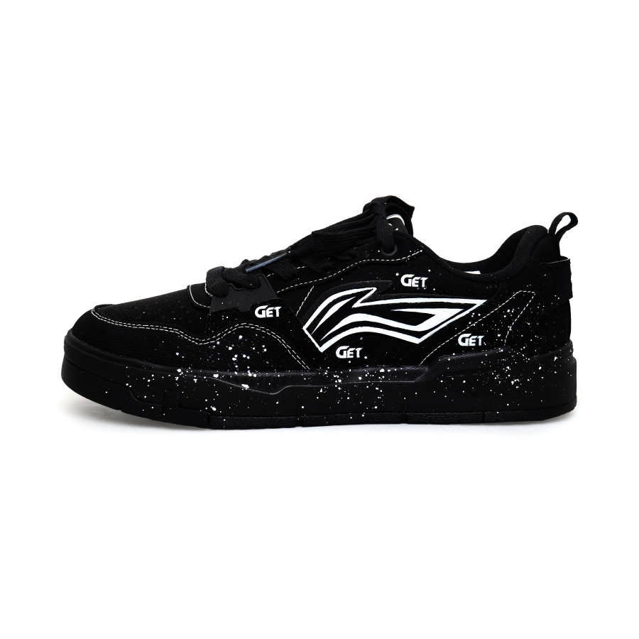Li-Ning Li Ning Original Era Slip Resistant Cushioning Abrasion Resistant Low top Skateboard Shoes Men's Black White