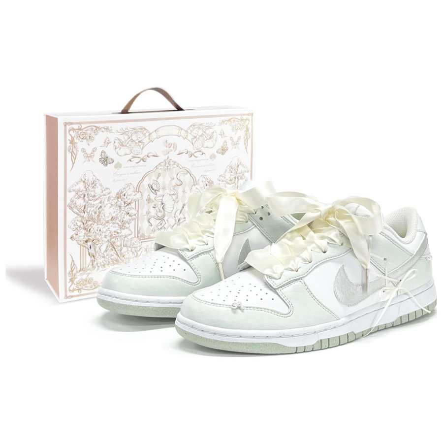 Nike Nike Dunk Girlish Journal Collection Skateboard Shoes Women's White Milk Green