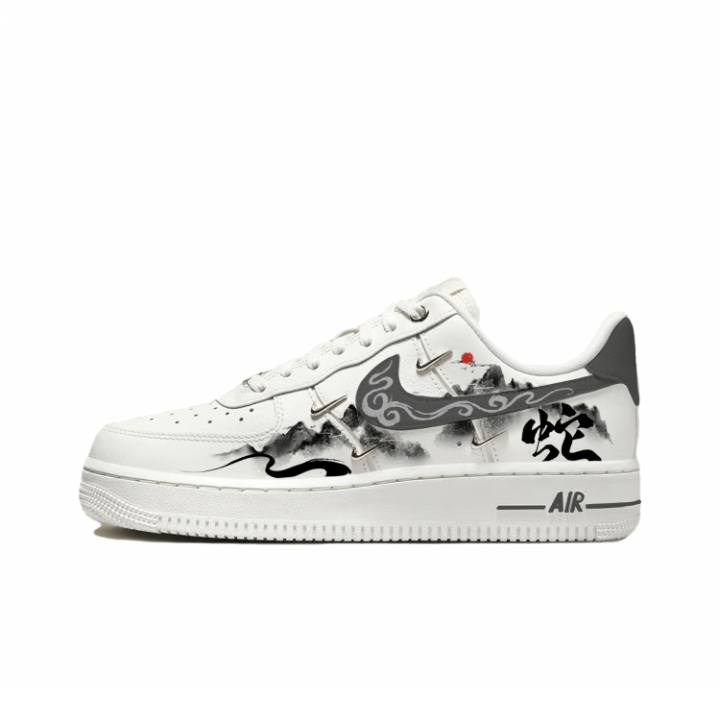 Nike Nike Air Force 1 Abrasion Resistant Slip Resistant Low top Skateboard Shoes Women's White Black