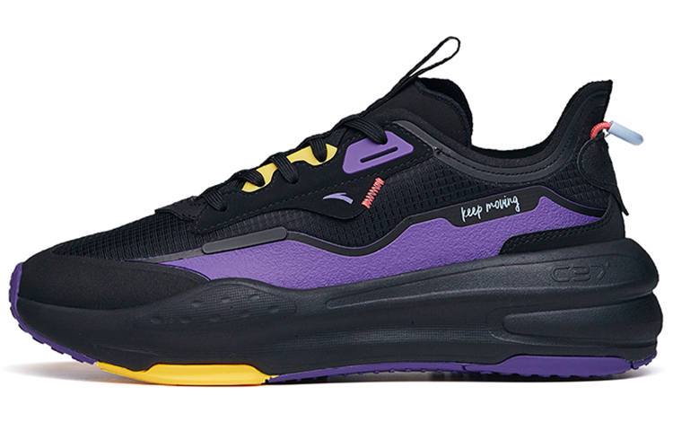 Anta C37 Series Casual Low top Skateboard Shoes Women's Black Purple Jade