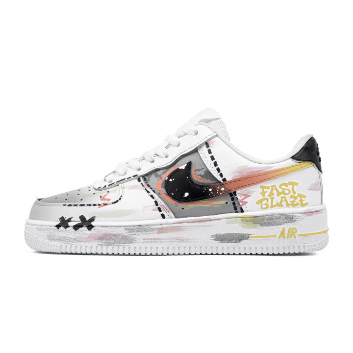 Nike Nike Air Force 1 Skateboard Shoes Unisex Low Top Black, Light Yellow