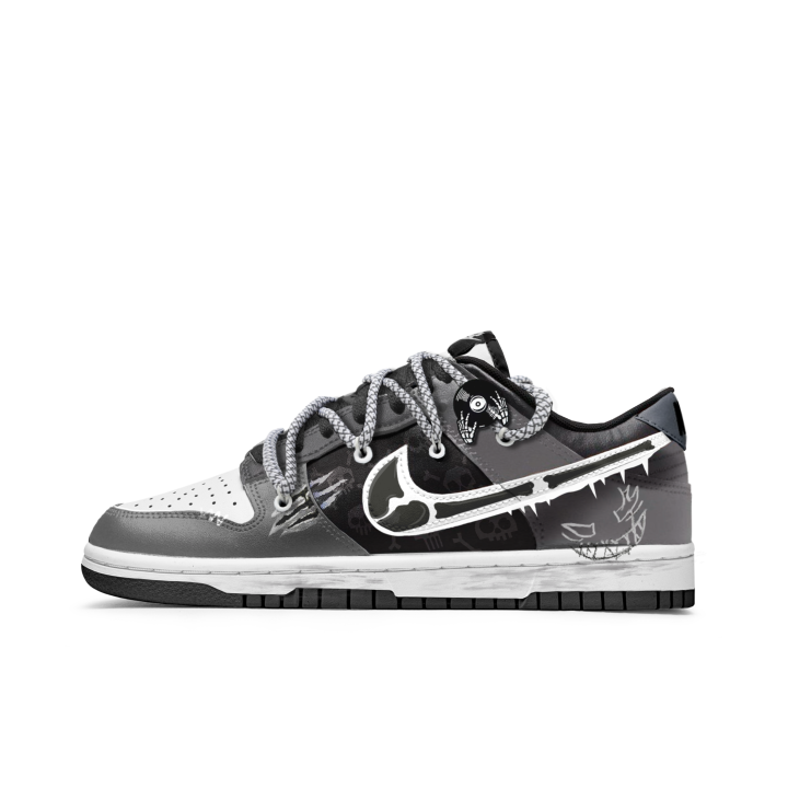 Nike Nike Dunk Death Party Slip Resistant Abrasion Resistant Low top Skateboard Shoes Unisex Black Gray