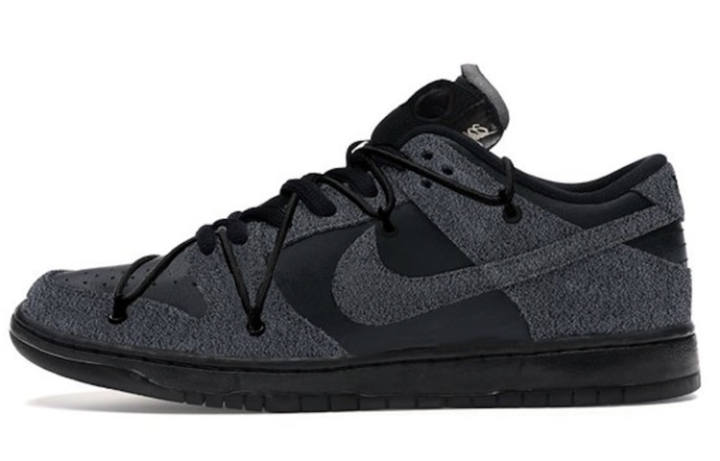 Nike OFF WHITE x Nike Dunk Cow Leather Slip Resistant Abrasion Resistant Low top Skateboard Shoes Men's Black Gray