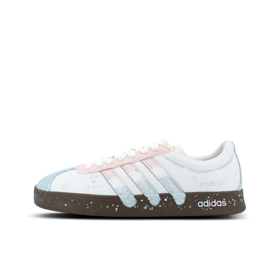 Adidas Adidas Vl Court Classic Gorilla Joking XJDD Miss You Love Low top Skateboard Shoes Women's White Pink
