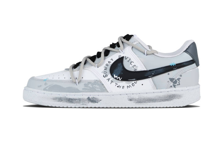 Nike Nike Court Vision 1 Space Program Abrasion Resistant Abrasion Resistant Low top Skateboard Shoes Unisex Gray Black