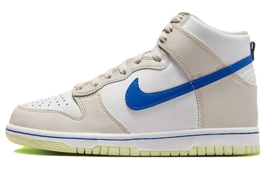 Nike Nike Dunk High Abrasion Resistant Breathable High top Skateboard Shoes Men's Beige Blue