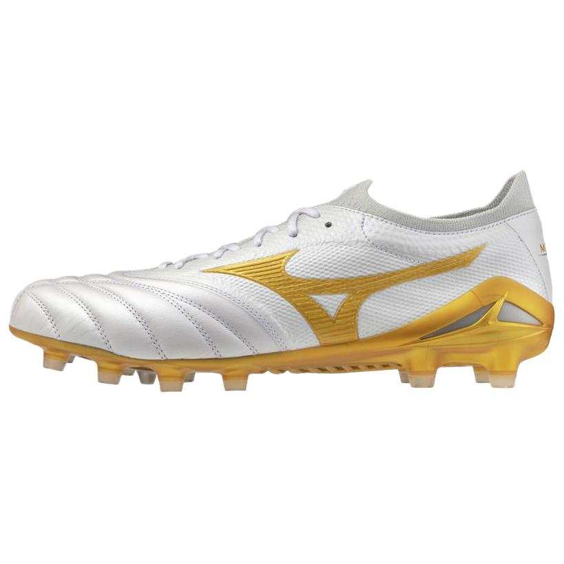 Mizuno Morelia Neo 4 Soccer Shoes Unisex White Gold