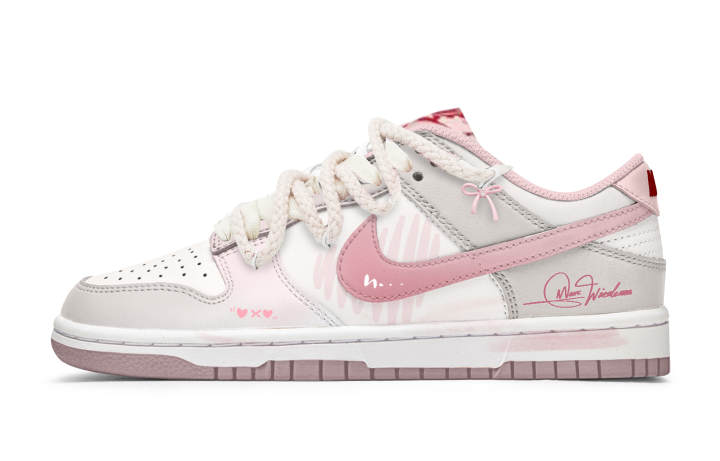 Nike Nike Dunk Low top Skateboard Shoes Unisex White Pink