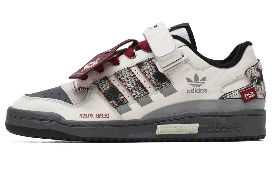 Adidas Originals FORUM Slip Resistant Abrasion Resistant Low top Skateboard Shoes Unisex Black White Red