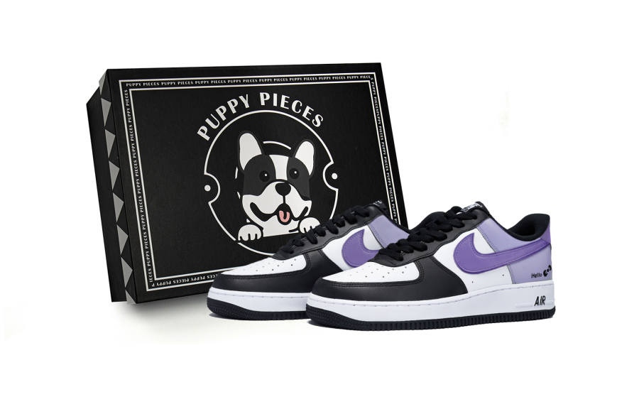 Nike Nike Air Force 1 Honghu Taro, Special Shoe Box Slip Resistant Low top Skateboard Shoes Men's White Purple