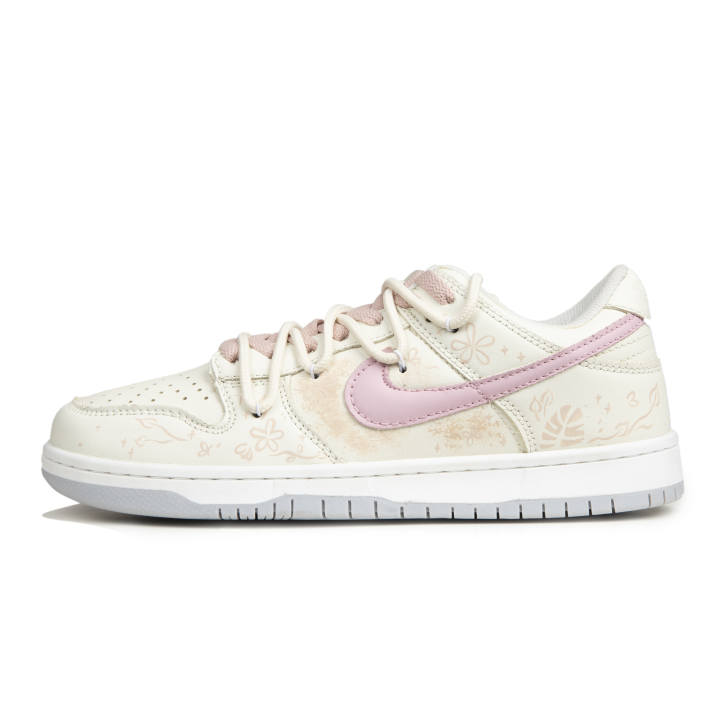 Nike Nike Dunk Artisan Creations, Fallen Leaves Abrasion Resistant Low top Skateboard Shoes Women's Beige