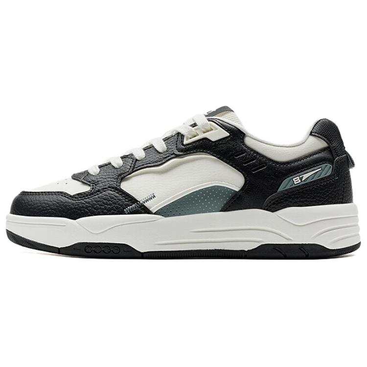 XTEP Qilang Abrasion Resistant Slip Resistant Coverage Low top Skateboard Shoes Men's Black White