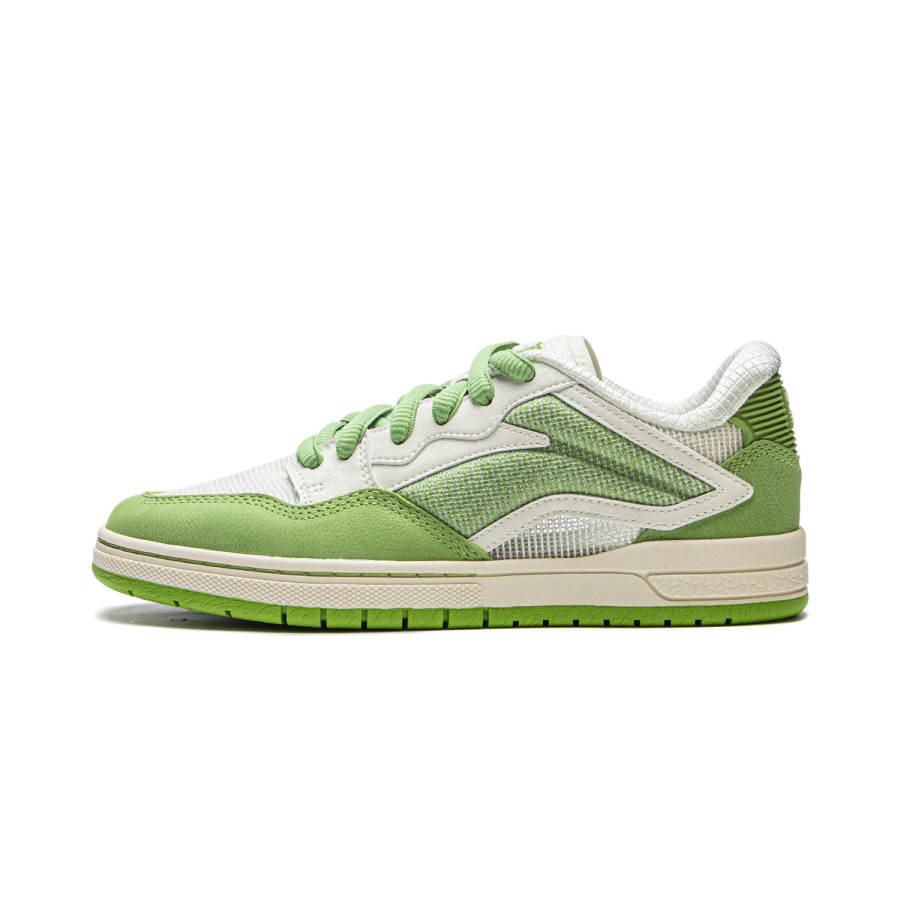 Li-Ning Li Ning Cushioning, Wear Resistant Low top Skateboard Shoes Women's Green Beige White