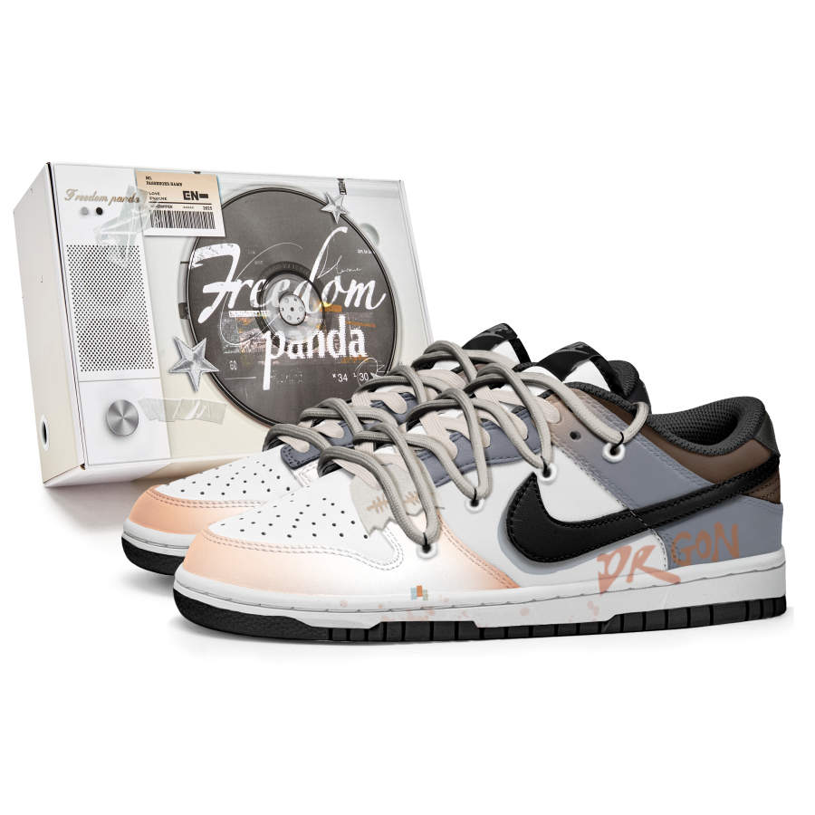 Nike Nike Dunk Slip Resistant Abrasion Resistant Low top Skateboard Shoes Unisex Orange Gray