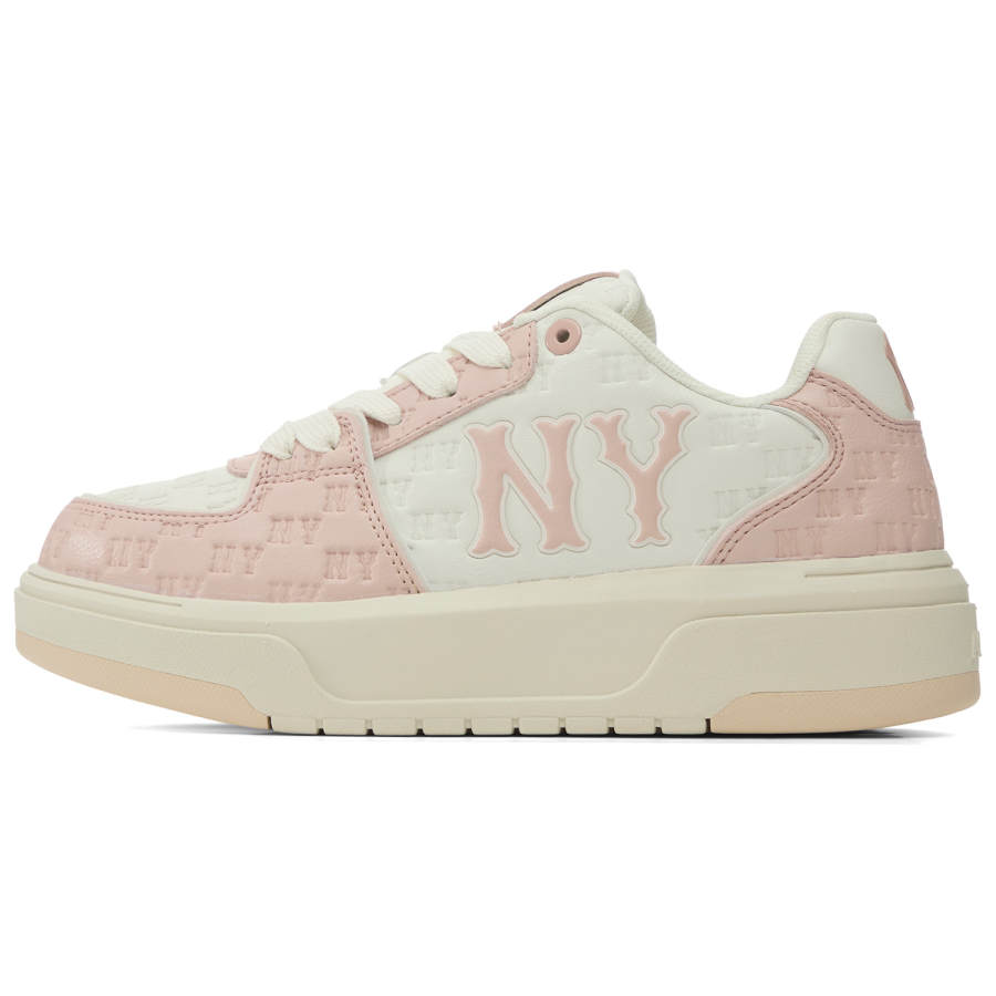 MLB New York Yankees Synthetic Leather Low top Skateboard Shoes Unisex Pink