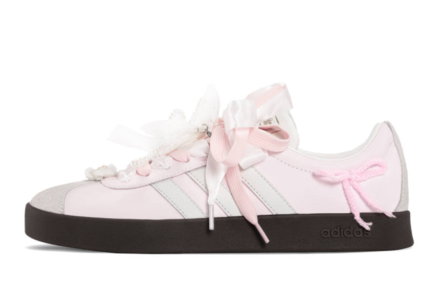 Adidas Adidas Vl Court Classic Adidas VC Pink Butterfly Leather Cushioning Abrasion Resistant Cushioning, Wear Resistant