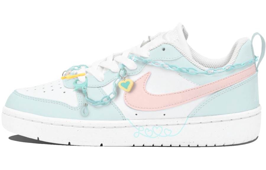 Nike Nike Court Borough Shake Milkshake Slip Resistant Abrasion Resistant Low top Skateboard Shoes Women's Blue Pink