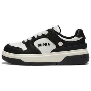 SUPRA 23FW Cushioning Abrasion Resistant Cushioning, Wear Resistant Low top Skateboard Shoes Unisex Black White