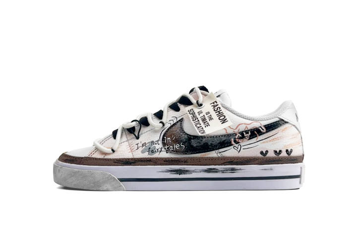 Nike Nike Court Legacy Zero Gravity, Dirty Rabbit Nightmare Low top Skateboard Shoes Unisex Black White