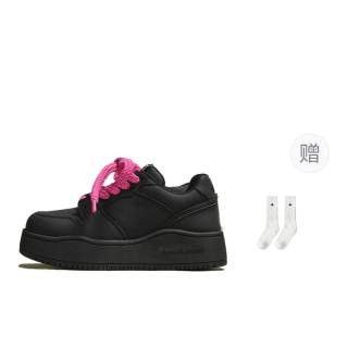 WANDER AROUND Top Grain Cow Leather Low top Casual Skate Shoes Unisex Black