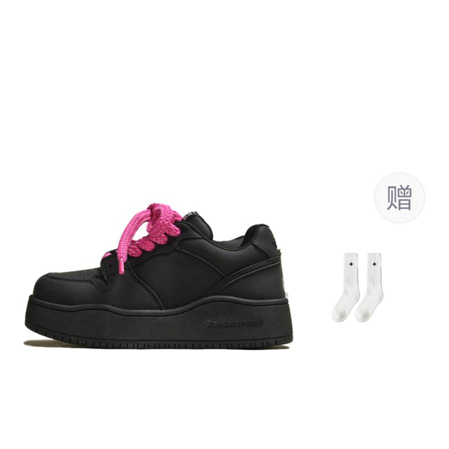 WANDER AROUND Top Grain Cow Leather Low top Casual Skate Shoes Unisex Black