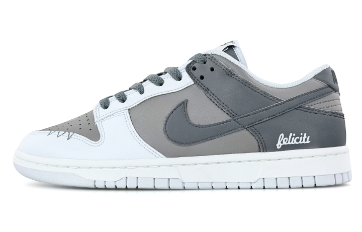 Nike Nike Dunk Leather Wear resistant And Lightweight Low top Skateboard Shoes Unisex Gray