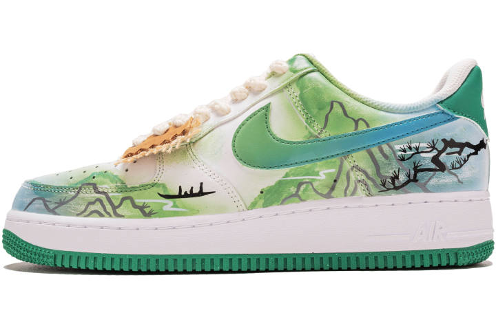 Nike Nike Air Force 1 Cushioning Slip Resistant Low top Skateboard Shoes Men's Green