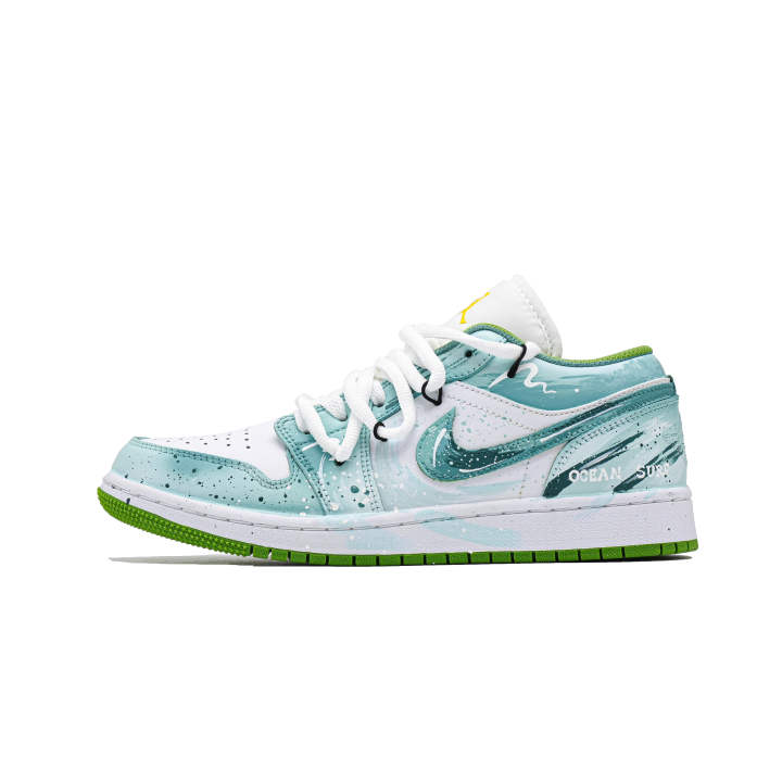 Jordan Jordan Air Jordan 1 Cushioning, Wear Resistant Low top Skateboard Shoes Men's Blue White