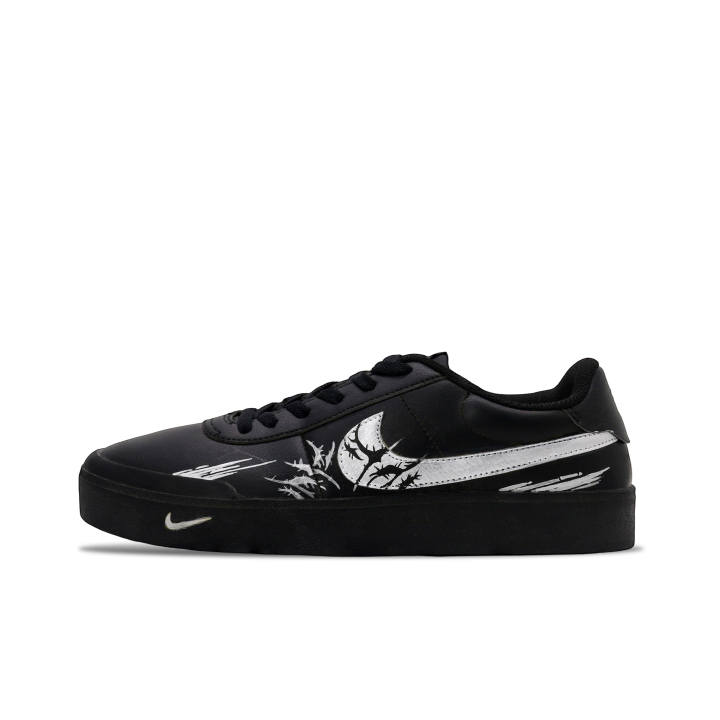Nike Nike Court Shot Dark Night Thorn Abrasion Resistant Low top Skateboard Shoes Men's Black Silver