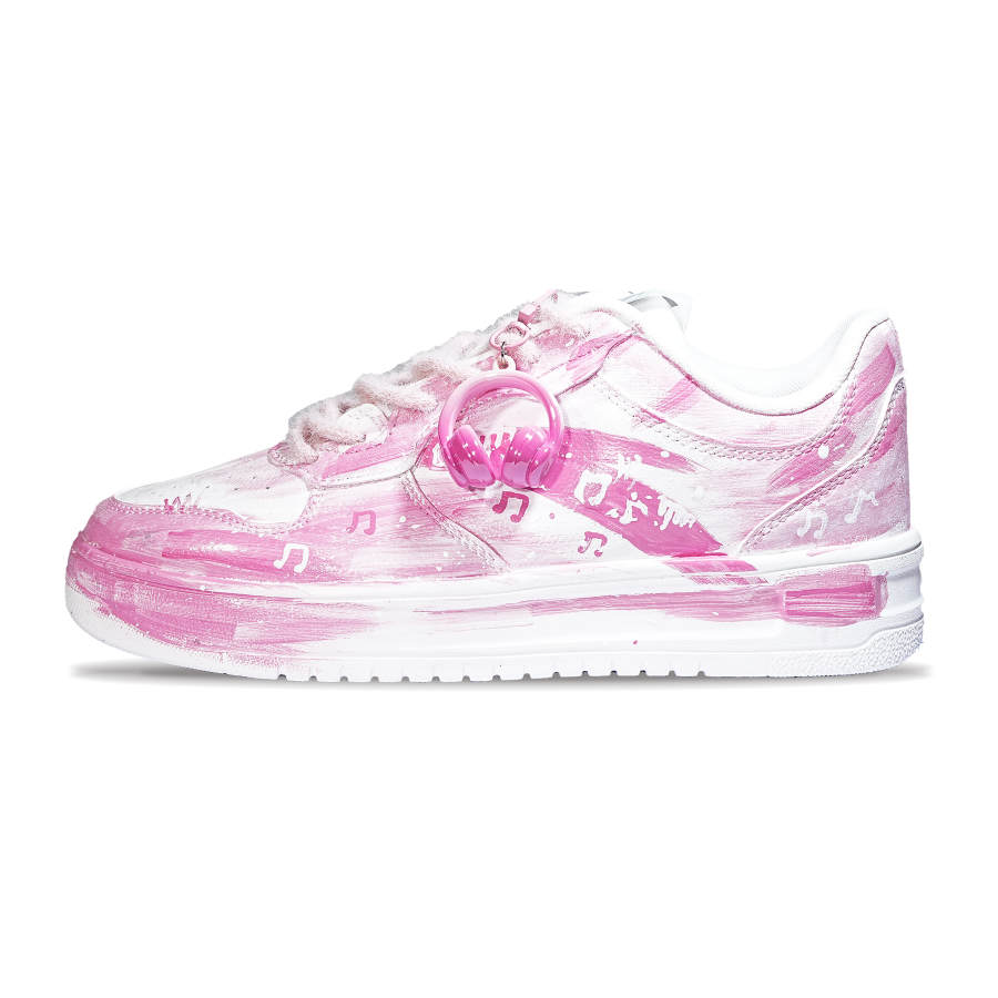Anta Easy Slip Resistant Cushioning Abrasion Resistant Low top Skateboard Shoes Unisex Pink White