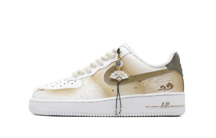 Nike Nike Air Force 1 Fuyao Slip Resistant Abrasion Resistant Low top Skateboard Shoes Unisex White Brown