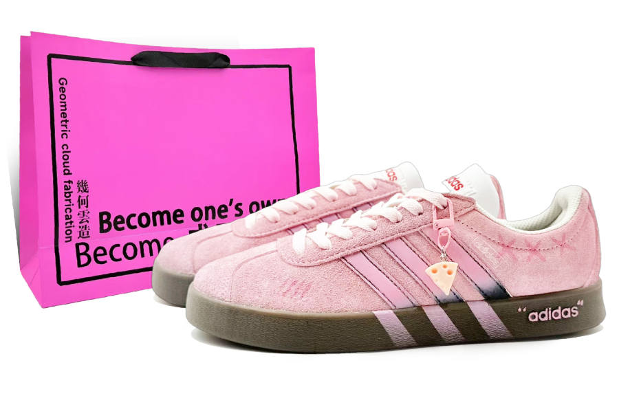 Adidas Adidas VL COURT 2.0 Lifestyle Leather Cushioning, Wear Resistant Low top Skateboard Shoes Unisex Pink