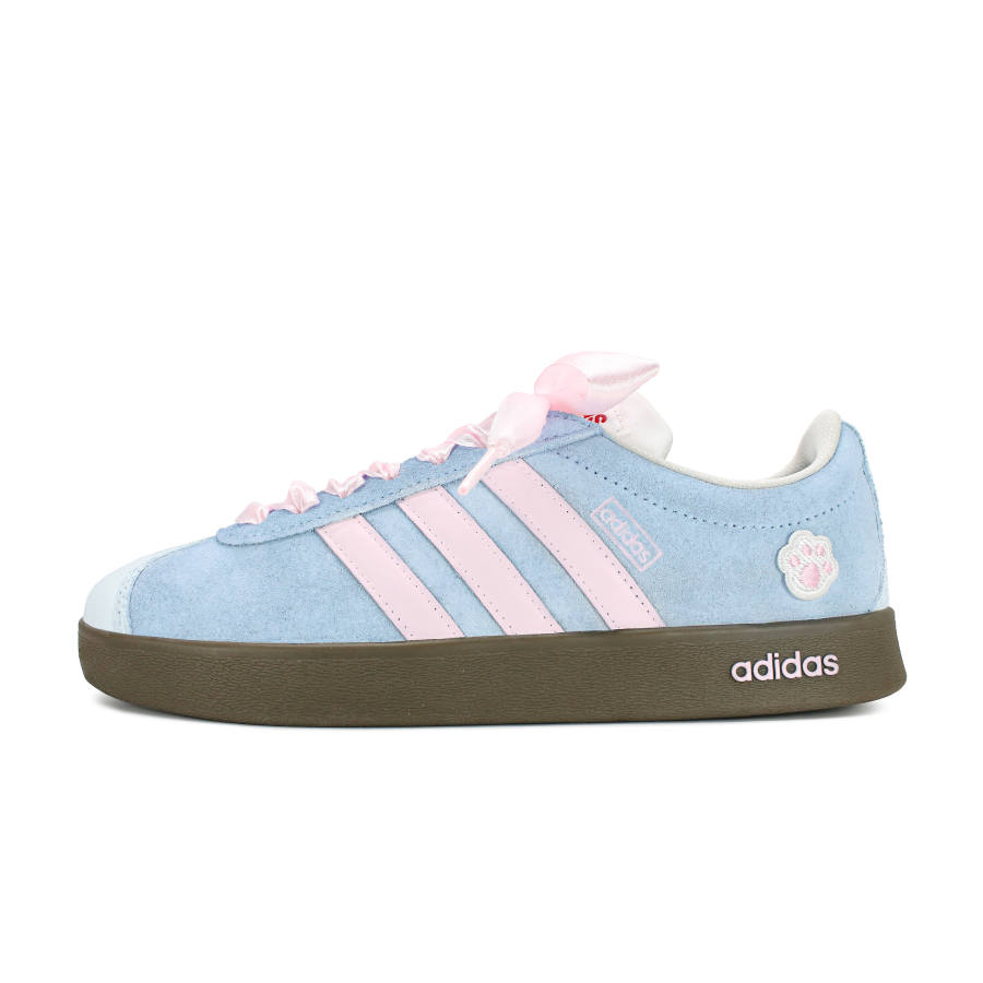 Adidas Neo VL Court 2.0 Slip Resistant Abrasion Resistant Low top Skateboard Shoes Unisex Blue Pink