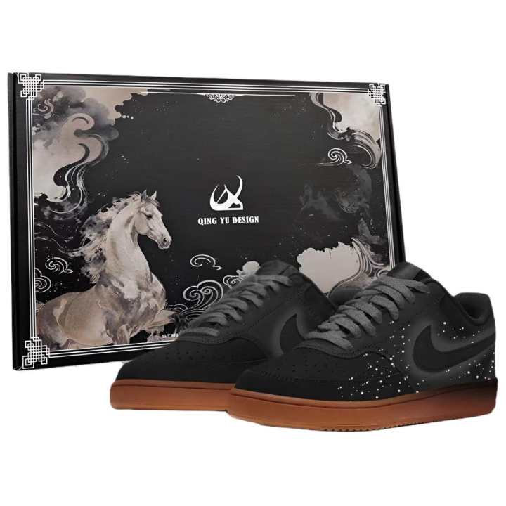 Nike Nike Court Vision 1 Ink Night Starfall Box Synthetic Leather Cushioning Abrasion Resistant Cushioning, Wear Resistant