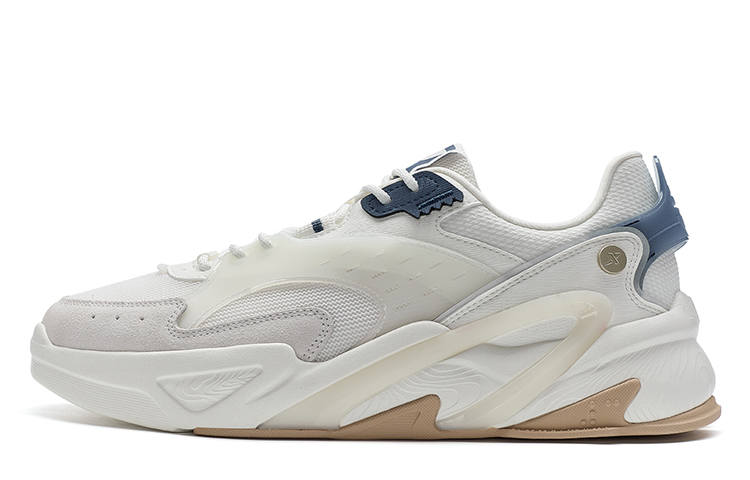 XTEP Skateboard Shoes Men's Low Top Sail White/White Sand Gray/Grayish Blue