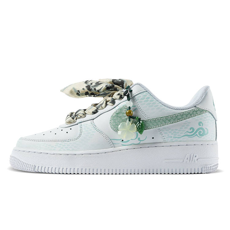 Nike Nike Air Force 1 Cow Leather Abrasion Resistant Abrasion Resistant Low top Skateboard Shoes Men's Green