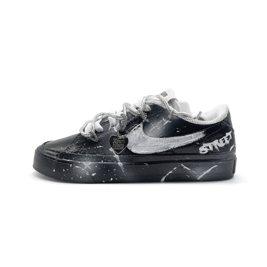 Nike Nike Court Royale Love Star Cushioning Low top Skateboard Shoes Unisex Black White Silver